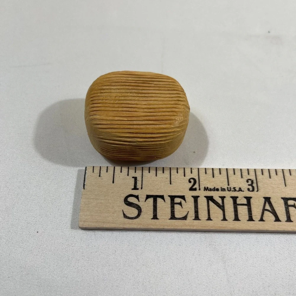 Vintage Hand Carved Wood Nut Trinket Box Miniature Painted Beetle Spider 1.5